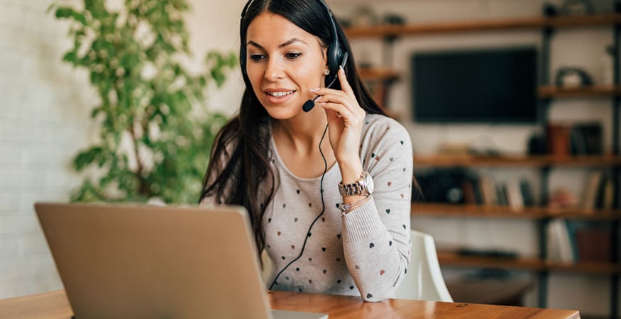 Working from home and taking an internet-based audio call