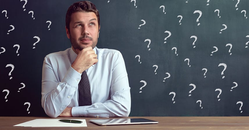 Man thinking about a question