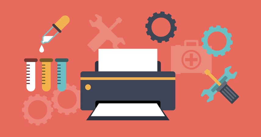 cartoon graphic of an office printer