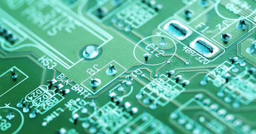 close up of electronic circuit board