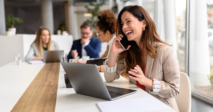 Businesswoman talking on a cell phone