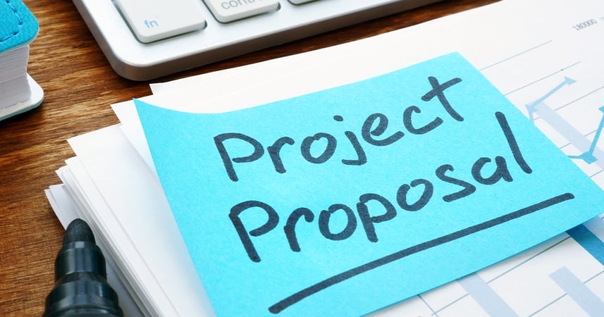 Blue Post-It note with 