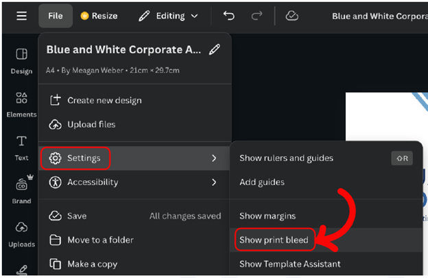 Adding Bleed screenshot