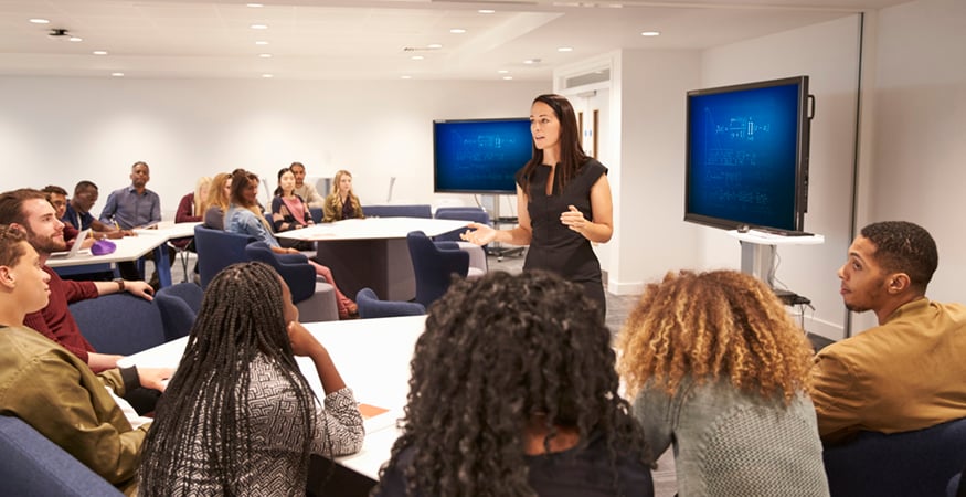 woman teaching in a classroom