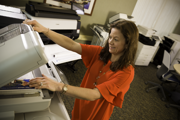 Woman Using Printer