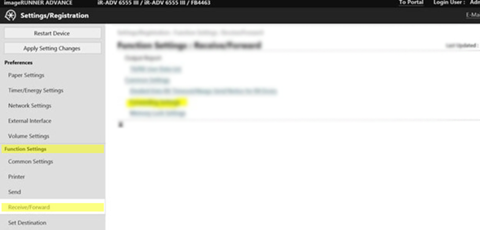 function-setting-screen