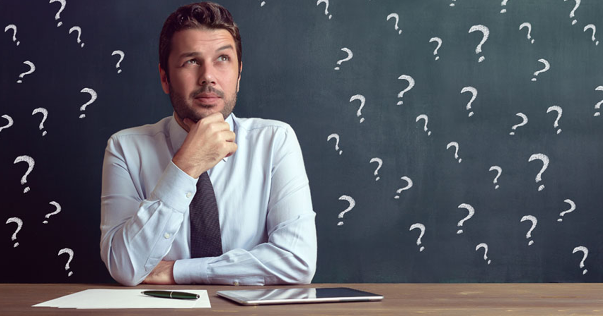 Man thinking about a question