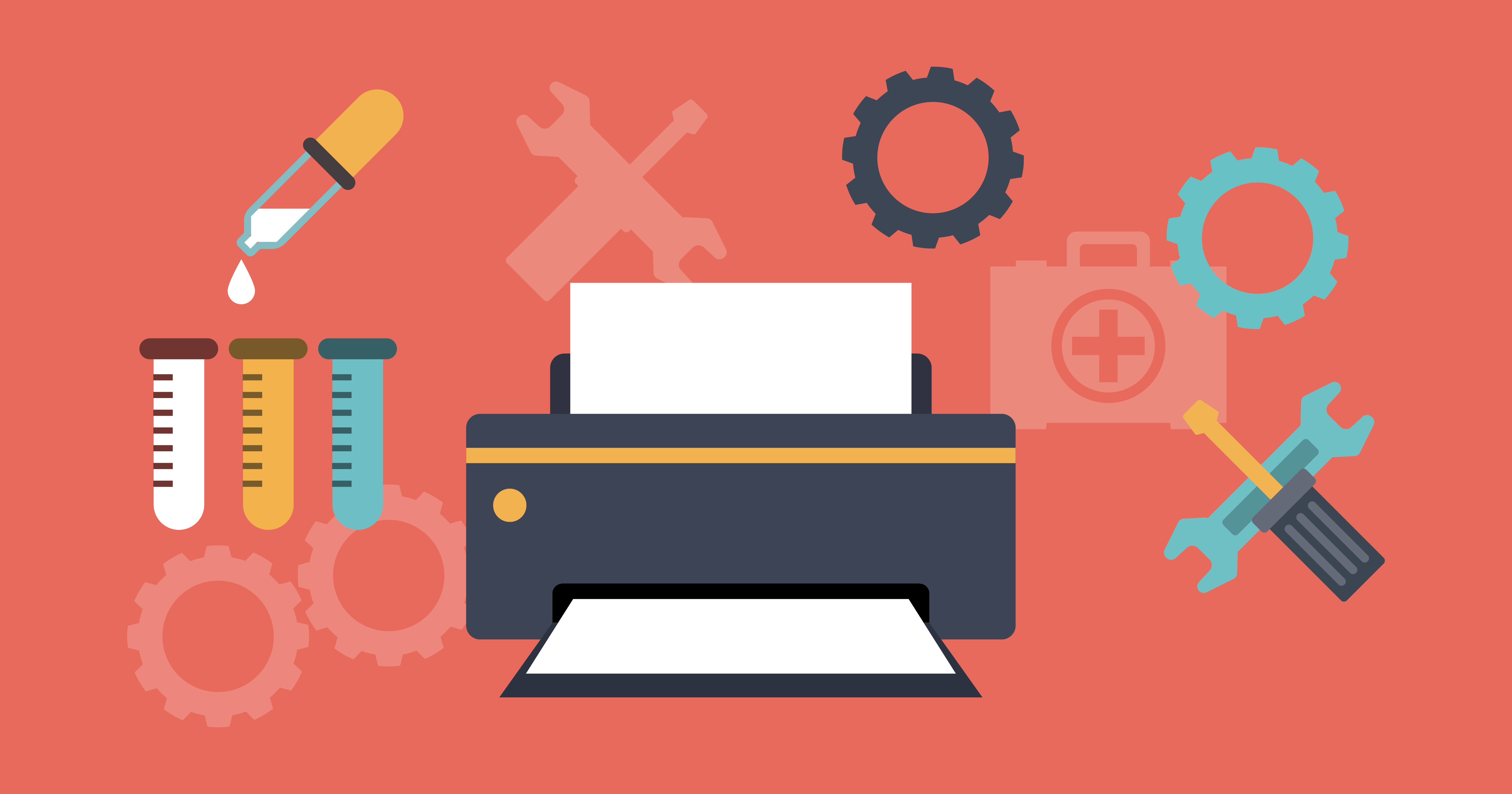 cartoon graphic of an office printer