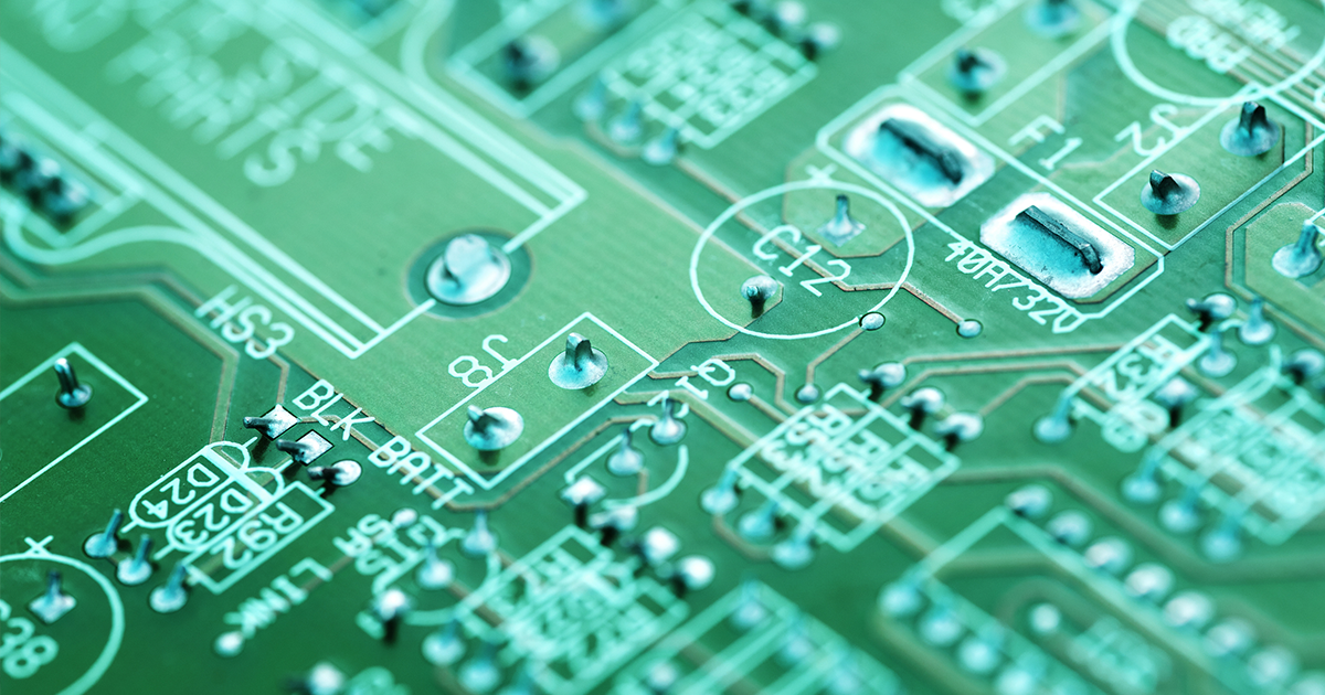close up of electronic circuit board