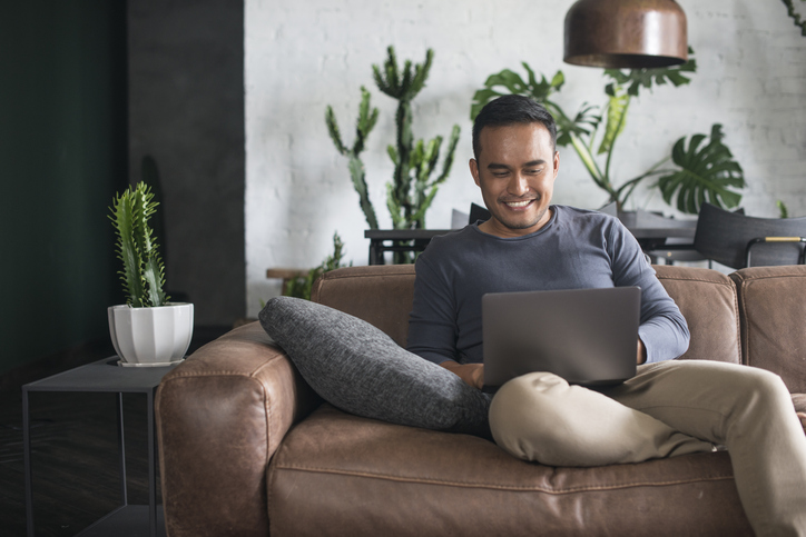 person working from home