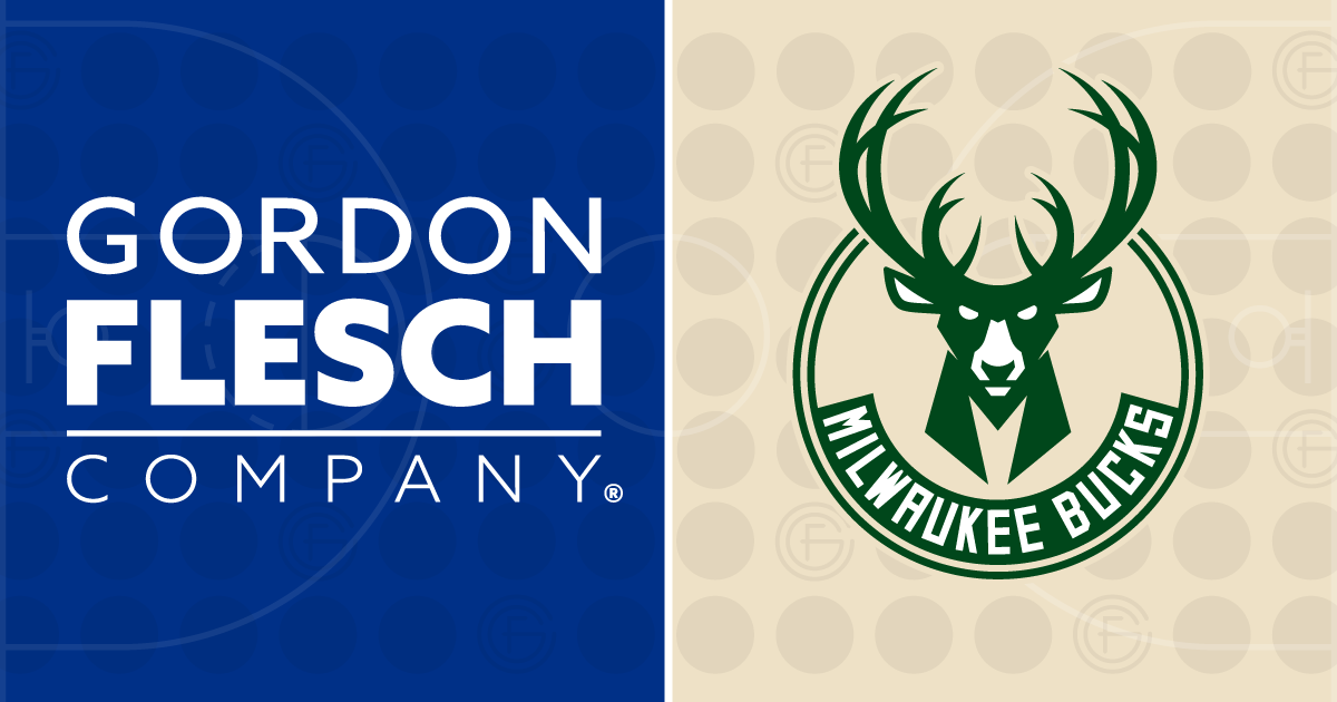 logos for Gordon Flesch Company and Milwaukee Bucks