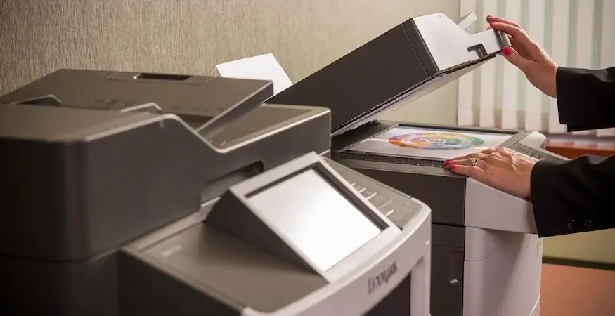 A-multi-function-printer-being-used-to-copy a-document