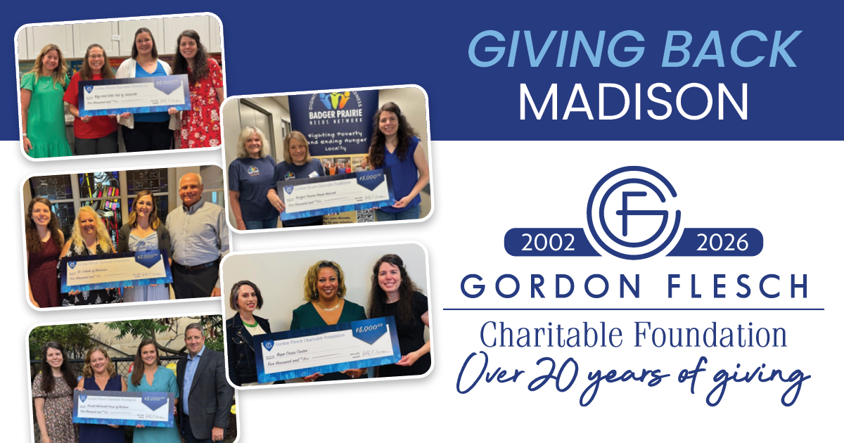 Gordon Flesch Charitable Foundation Gives $25,000 to Madison Area Nonprofits in 2025