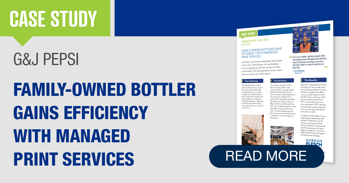 Managed Print Case Study: G&J Pepsi